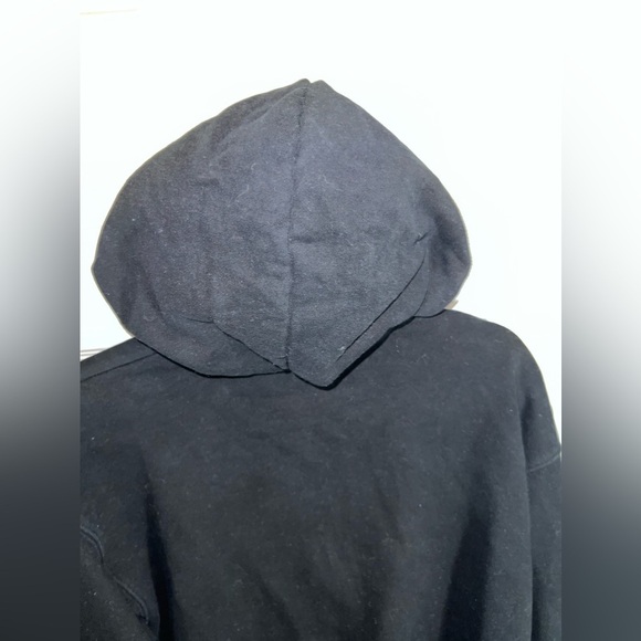 TNA Aritzia Sweatshirt Hoodie Cozy Fleece Boyfriend Boxy Zip Black Pockets - Picture 7 of 10